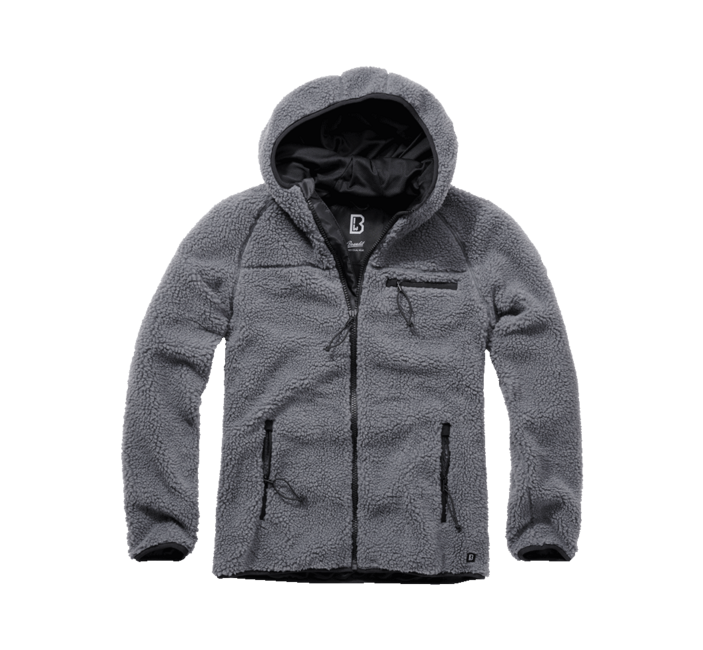 Brandit Worker яке флисов суитшърт с качулка Teddyfleece, антрацит