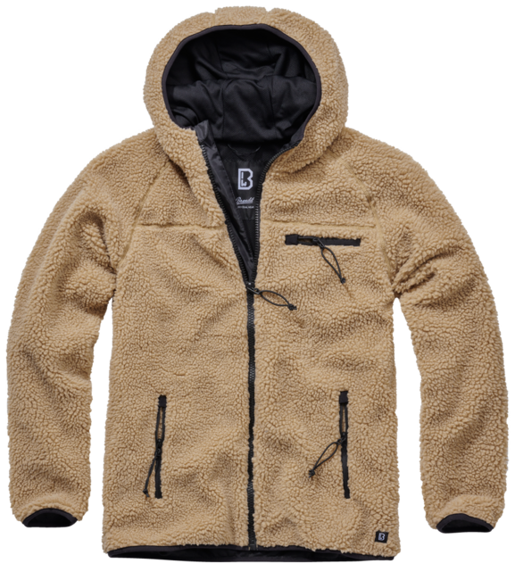 Brandit Worker яке флисов суитшърт с качулка Teddyfleece, камилско