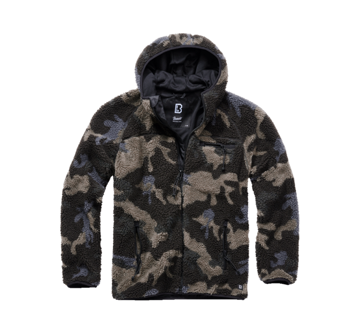 Brandit Worker яке флисов суитшърт с качулка Teddyfleece, тъмен камуфлаж
