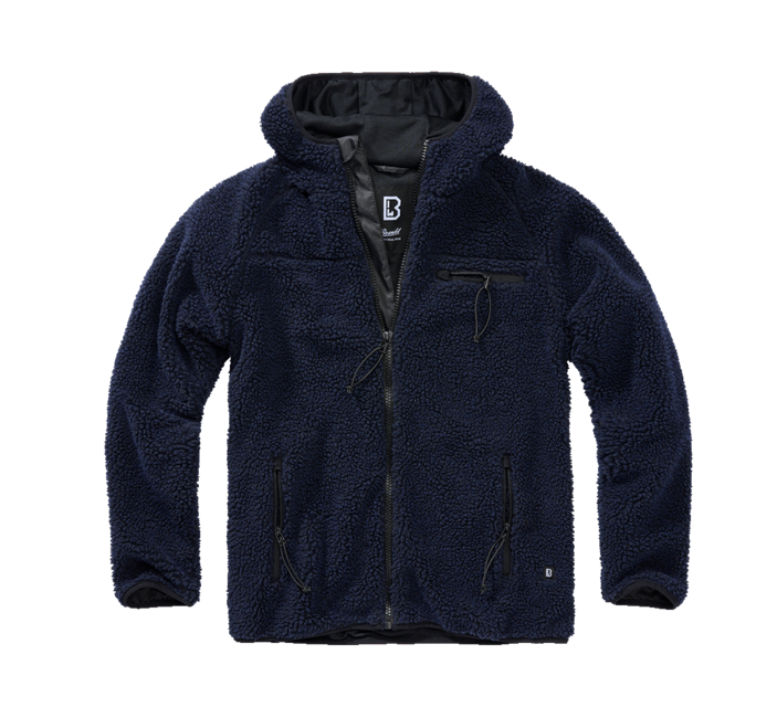 Brandit Worker яке флисов суитшърт с качулка Teddyfleece, тъмносиньо