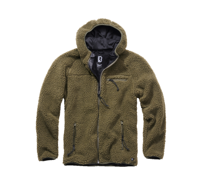 Brandit Teddyfleece Worker яке флисов суитшърт с качулка, маслинено