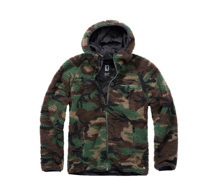 Brandit Teddyfleece Worker яке флисово с качулка, горски камуфлаж