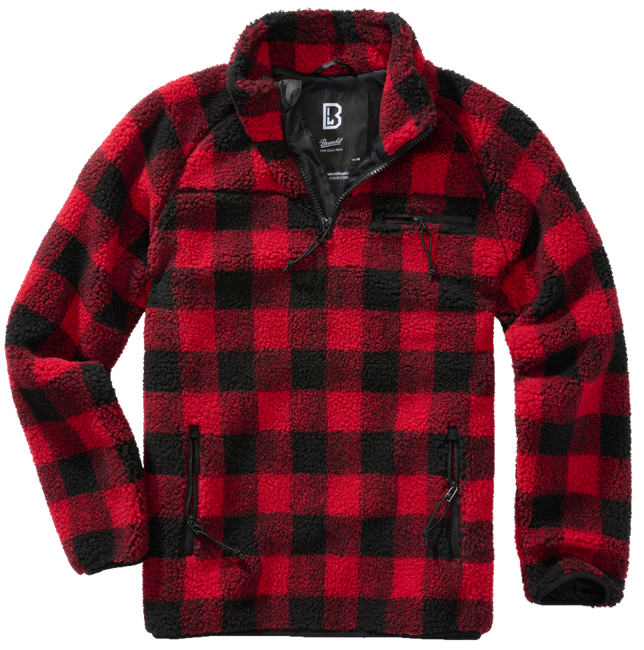 Brandit Teddyfleece Troyer яке, флисово, червено/черно