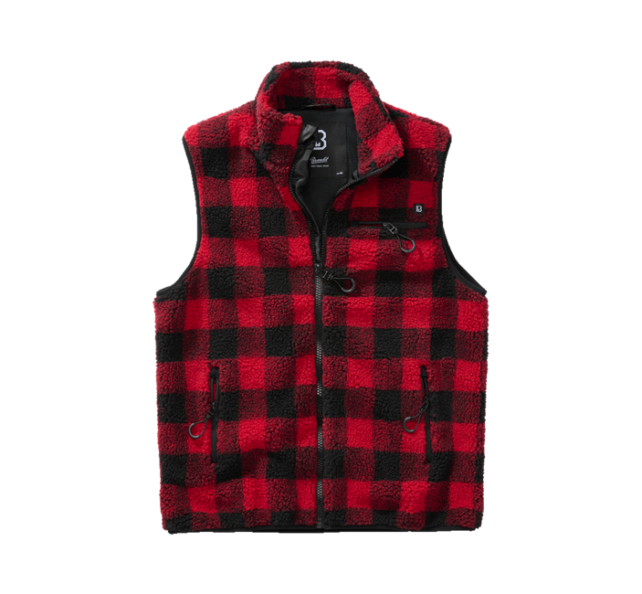 Brandit Teddyfleece елек флисов, червен/черен