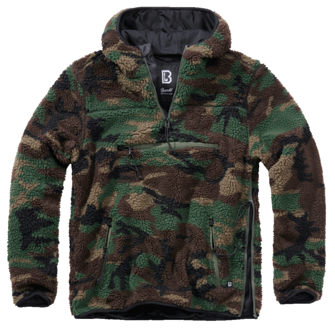 Brandit Teddyfleece Worker флисов суитшърт, горски камуфлаж