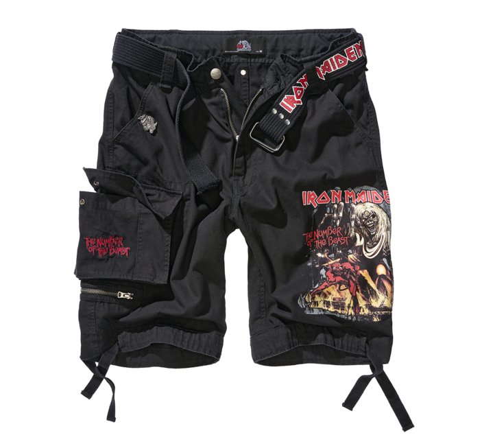 Brandit Iron Maiden The Number of The Beast шорти Savage черно edition, черни