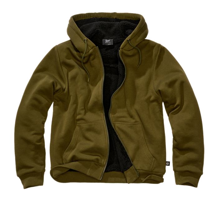 Brandit Sweatjacket суитшърт мъжки с топла подложка Teddylining, маслинев