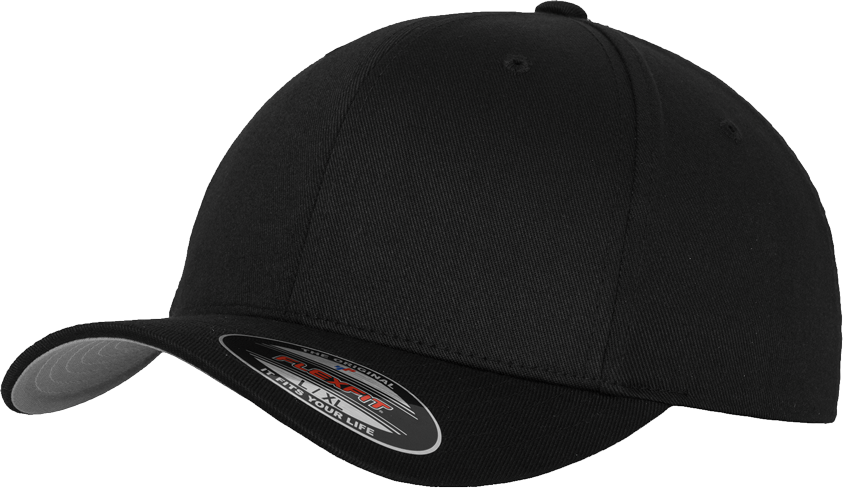 Brandit Flexfit Wooly Combed шапка с козирка, черно-сива