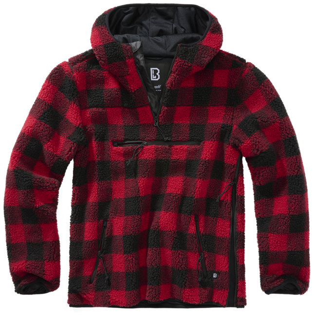Brandit Worker суитшърт Teddyfleece, червен/черен