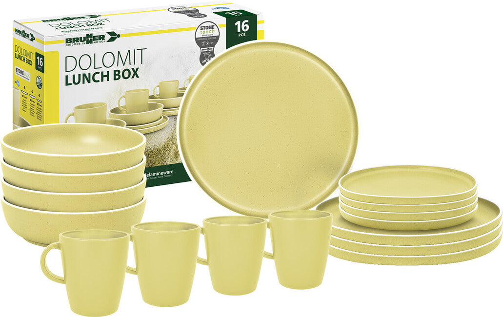 Brunner Lunch Box Dolomit готварски комплект за кемпиране, жълт