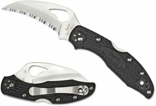 Byrd Hawkbill Lightweight джобен нож 7,2 см, черен, FRN