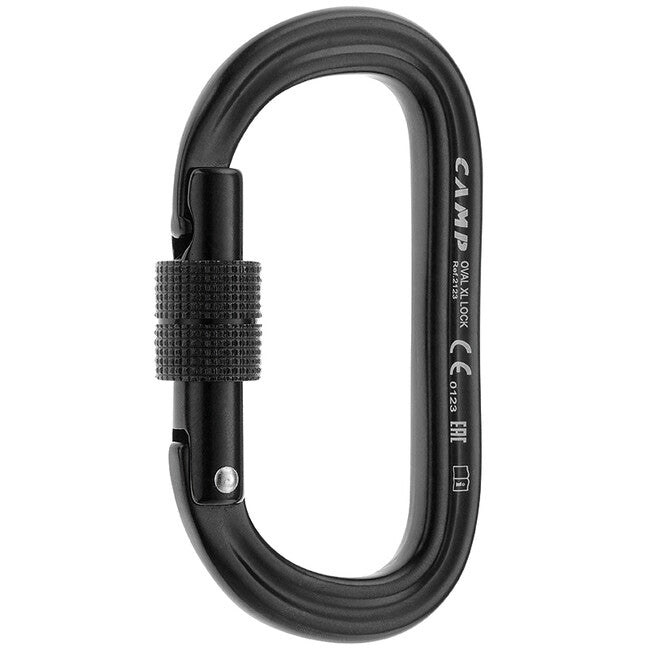 CAMP Oval XL Lock алуминиева карабина със завинчващ се замък, черна