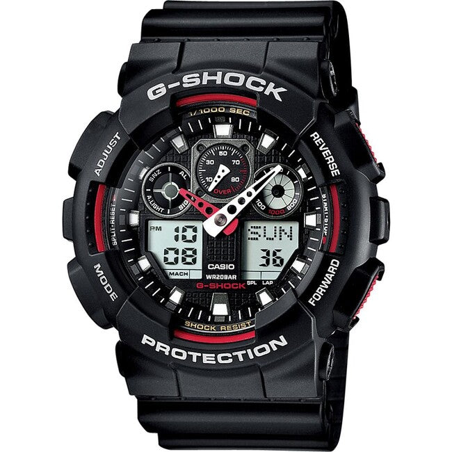 Casio G-Shock GA-100-1A4ER часовник, черен/червен