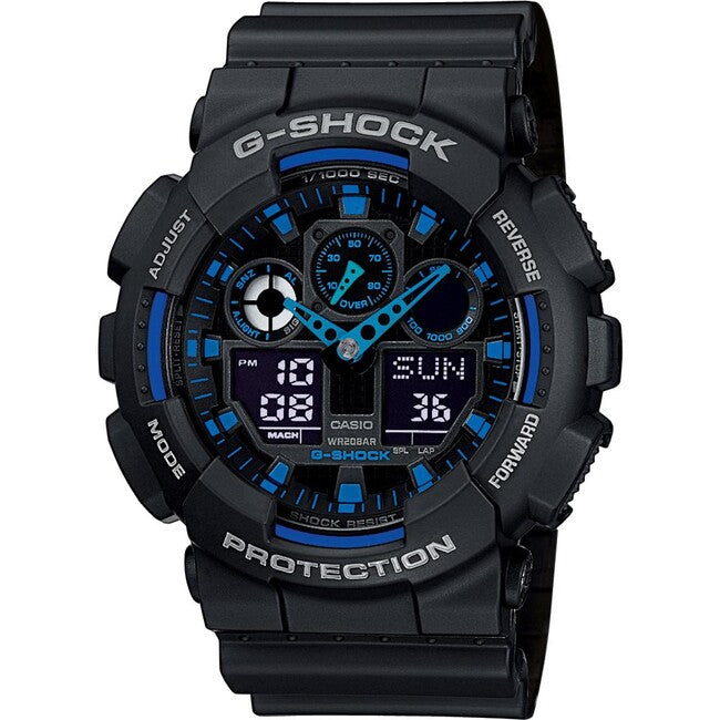 Casio G-Shock GA-100-1A2ER часовник, черен/син