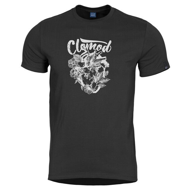 CloMod Flower Heart къси тениска, черна