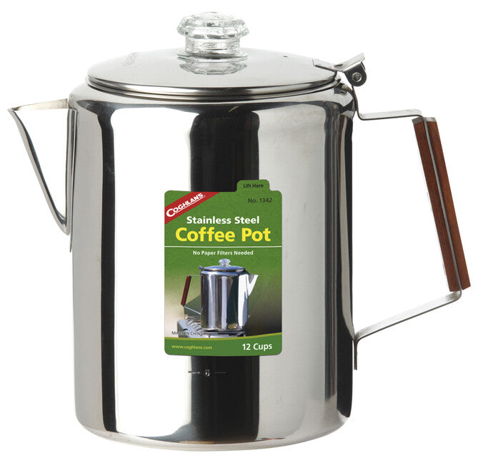 Coghlans CL неръждаема стомана кафяв канче 12 чаши Coffee Pot