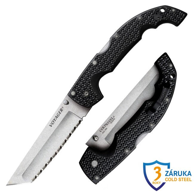 Cold Steel Voyager Extra Large сгъваем нож танто Serrated (AUS10A)