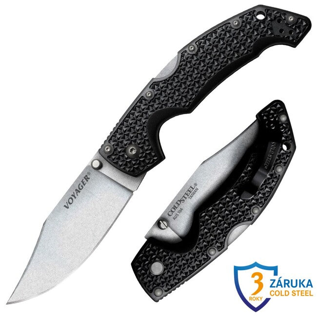 Cold Steel Large Voyager Clip джобен нож Plain AUS10A Pt.