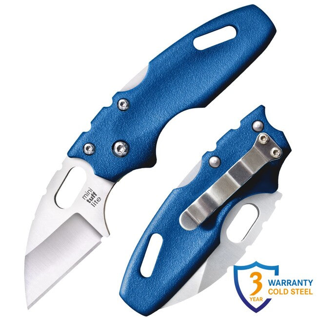 Cold Steel Mini Tuff Lite джобен нож с равица, синьо