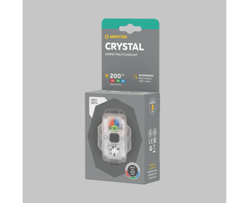 ArmyTek Crystal сиво прозрачен преносен LED фенер F07102G