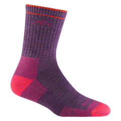 Darn Tough Hiker Micro Crew Midweight Cushion Hiking Socks, Plum Heather