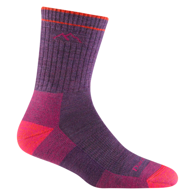 Darn Tough Hiker Micro Crew чорапи средно леки с възглавничка, Plum Heather