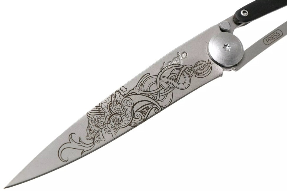 Deejo Tattoo Viking джобен нож черешово дърво