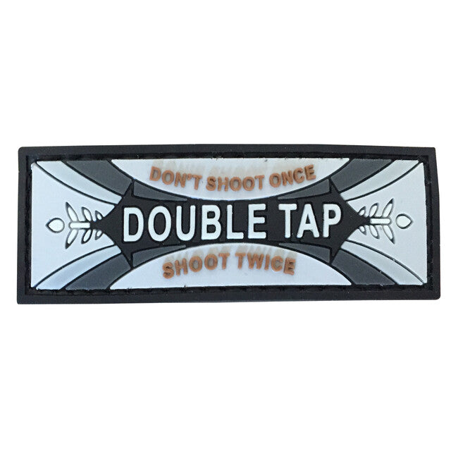 WARAGOD Double Tap не Shoot Once Twice PVC нашивка Patch, сива