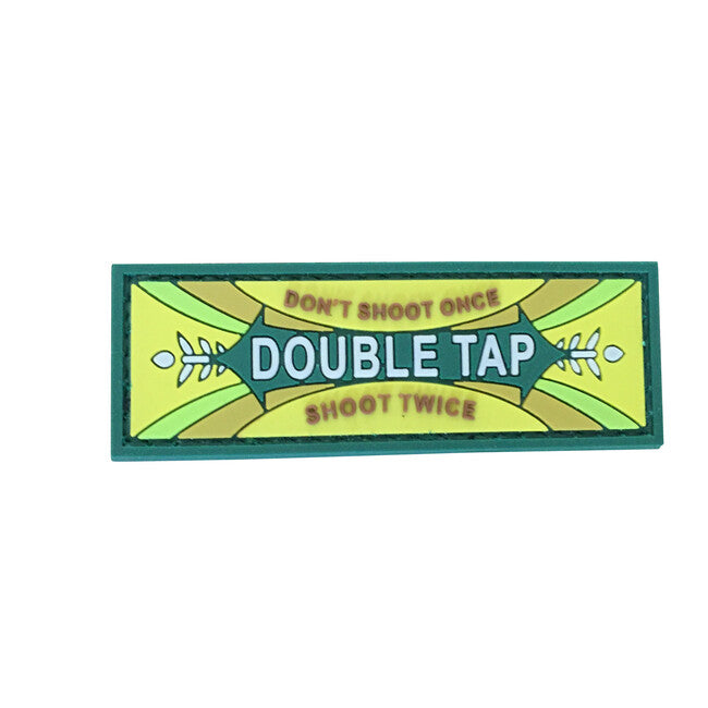 WARAGOD Double Tap не Shoot Once Twice нашивка PVC Patch, маслиненозелен