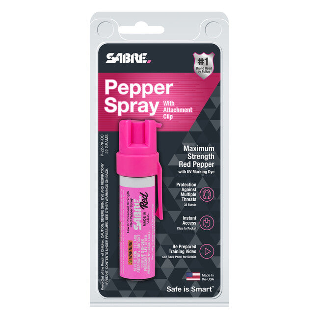 SABRE RED джобен защитен спрей с клип, розов, 22 ml