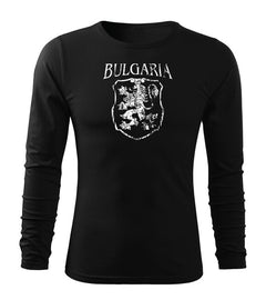 DRAGOWA Fit-T блуза с дълъг ръкав български герб, черно