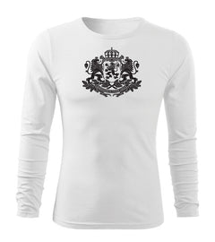 DRAGOWA Fit-T блуза с дълъг ръкав български знак, бяло