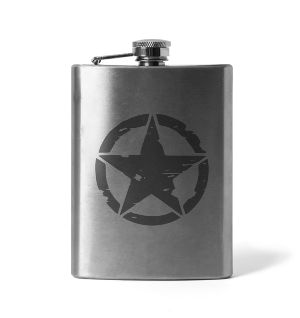 DRAGOWA Star 210 ml гравирана плоска бутилка