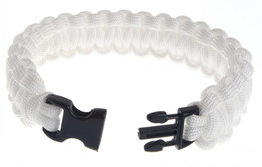 O&T гривна Paracord пластмасова тока, бяла