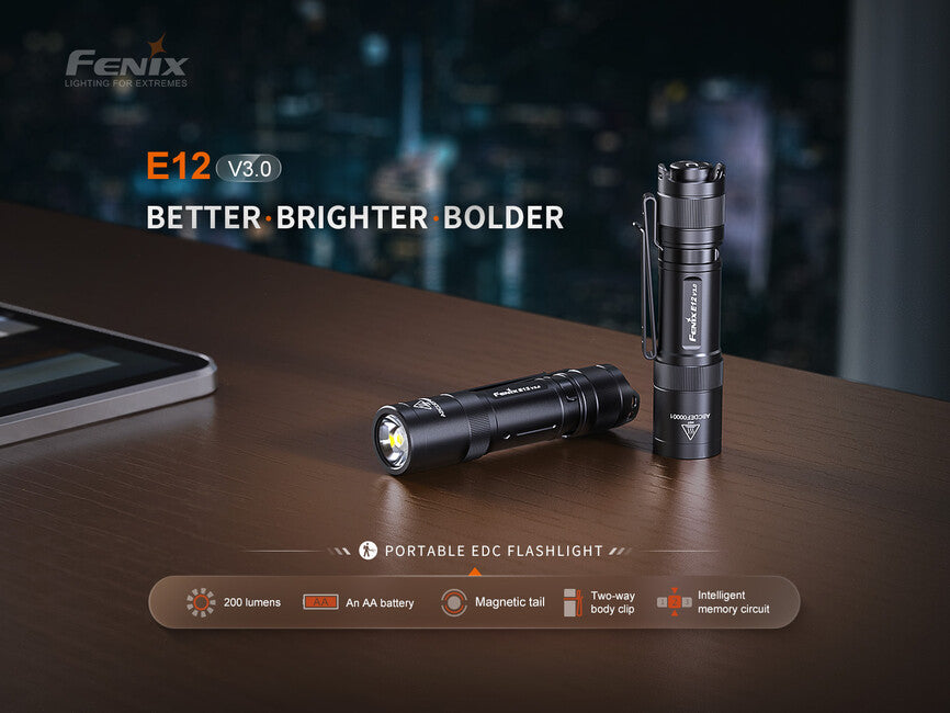 Fenix E12 V3.0 джобен фенер