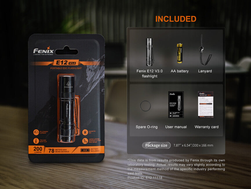 Fenix E12 V3.0 джобен фенер