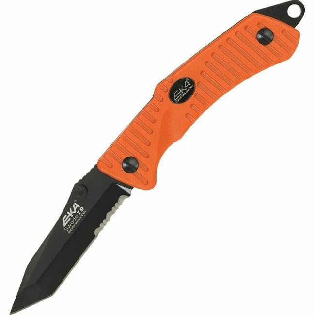 Eka Swede T9 нож тактически 9 см, черен, оранжев, G10