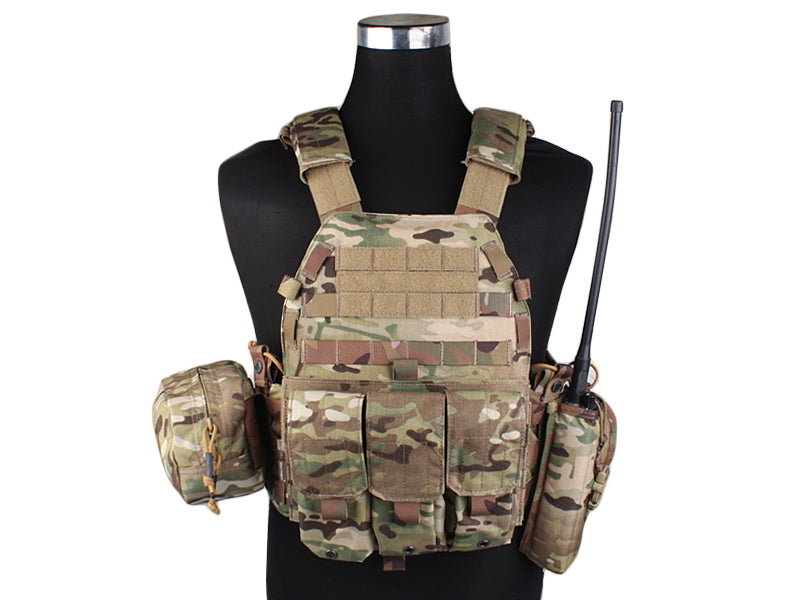 Emersongear LBT6094A носител на плаки с 3 торбички 500D, мултикам