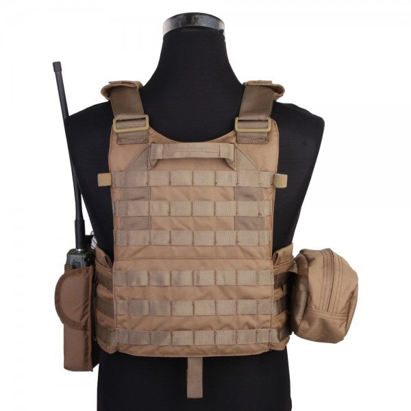 Emersongear LBT6094A носител на пластини 500D с 3 торбички, койот