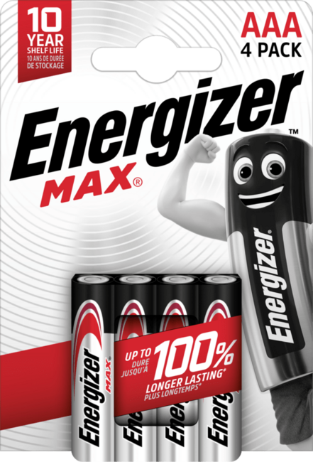 Energizer MAX алкални батерии AAA/E92, 4 бр.