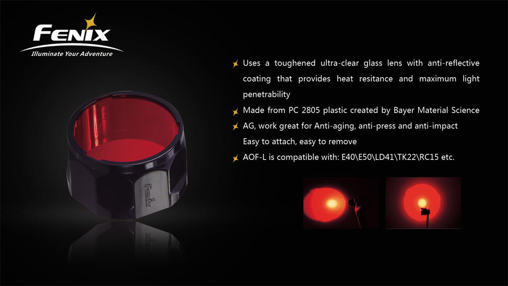 Fenix AOF-L филтър за батерийки, червен