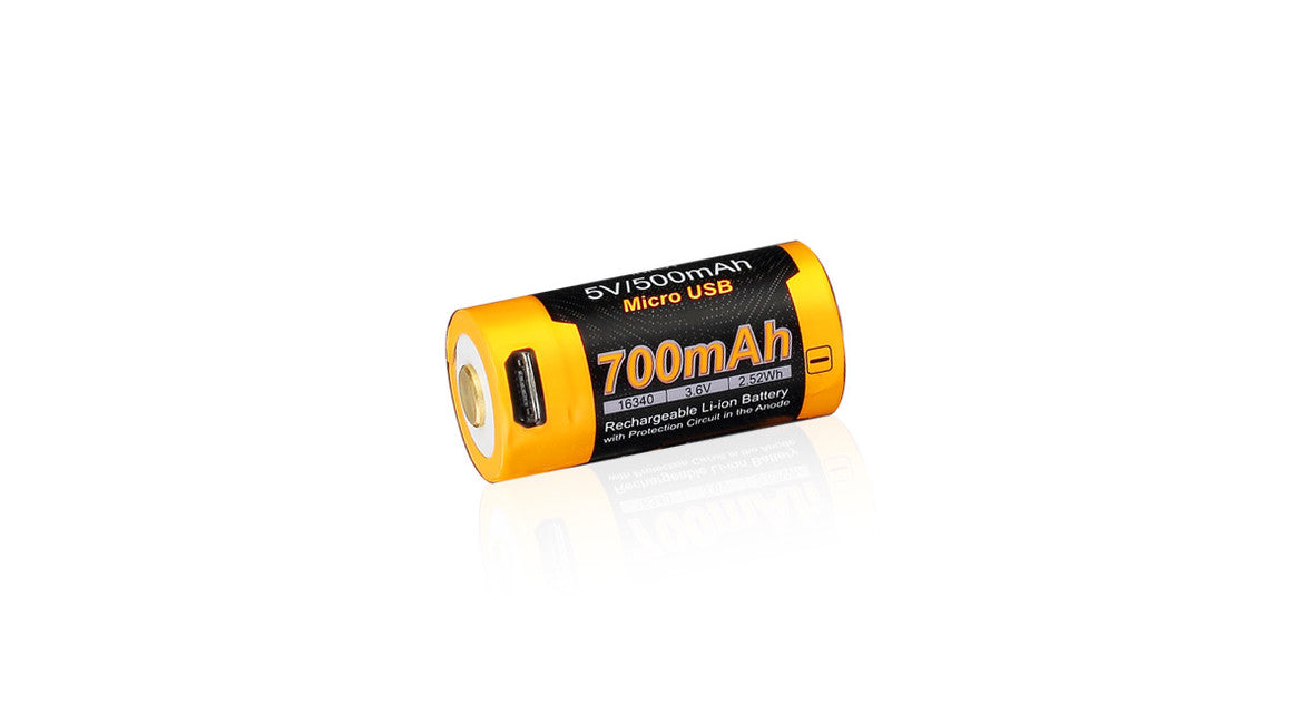 Fenix RCR123A Li-ion батерии за зареждане 700 mAh USB High Current