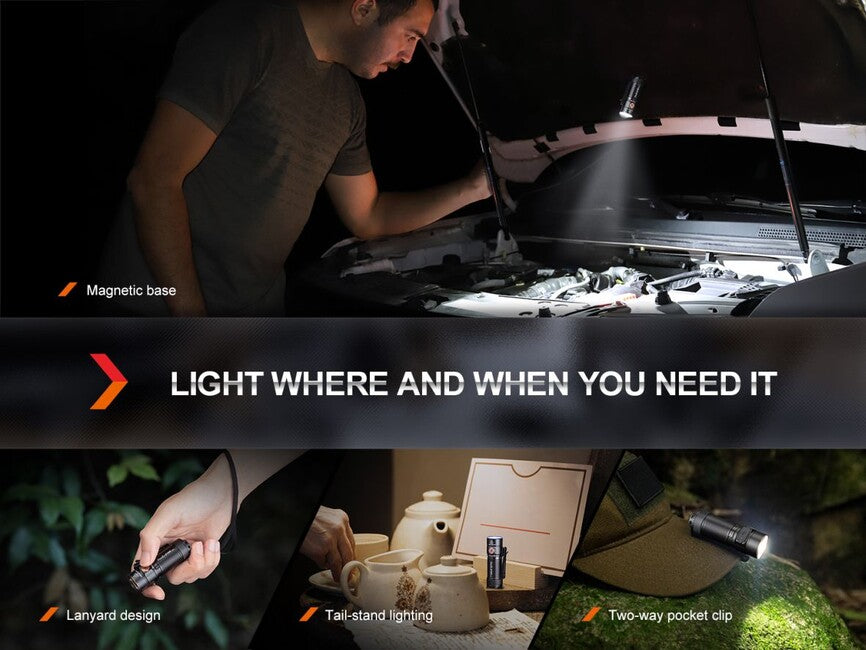 Fenix E18R V2.0 GE Rechargeable Flashlight, Black