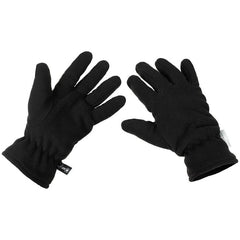 MFH Γάντια Φλις με Μόνωση 3M™ Thinsulate™, Μαύρο