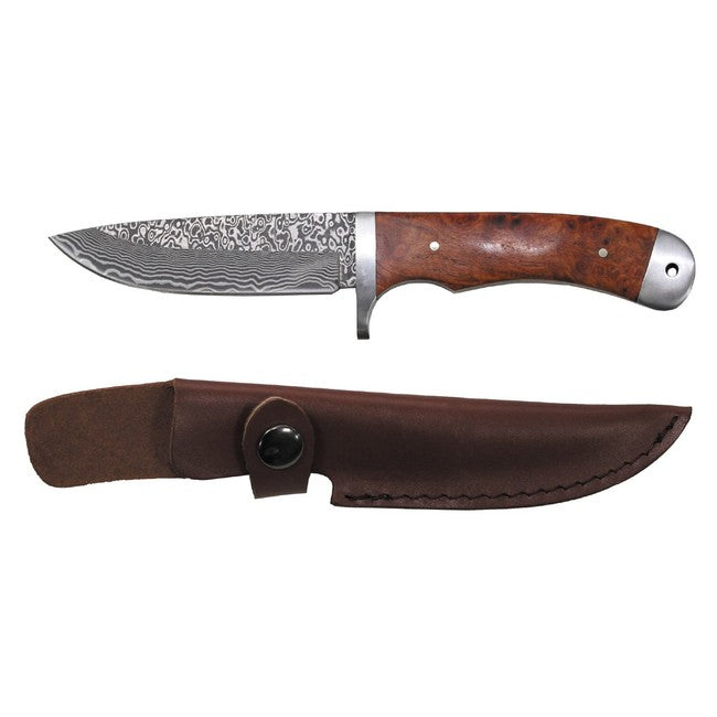 Fox Outdoor дамасцински нож в кожен калъф