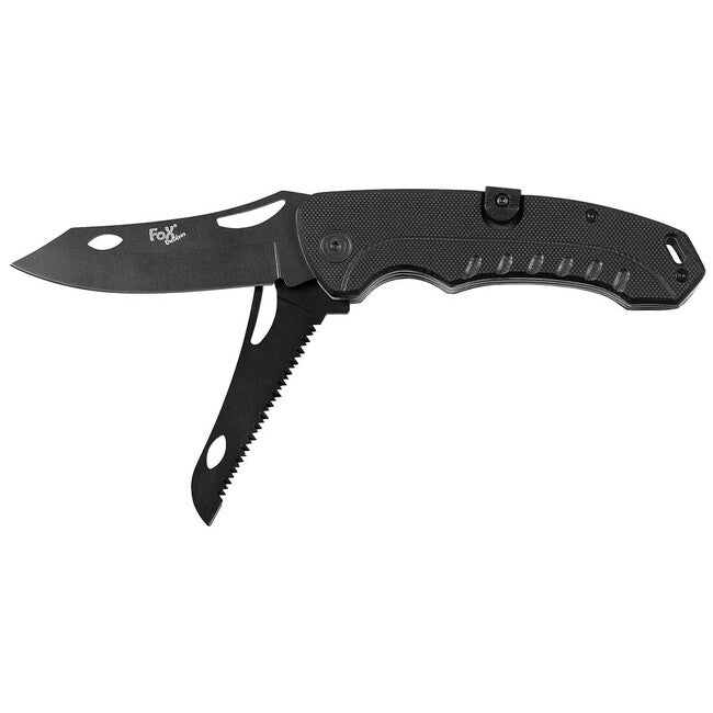 Fox Outdoor Jack джобен нож 2 в 1, черен, дръжка G10