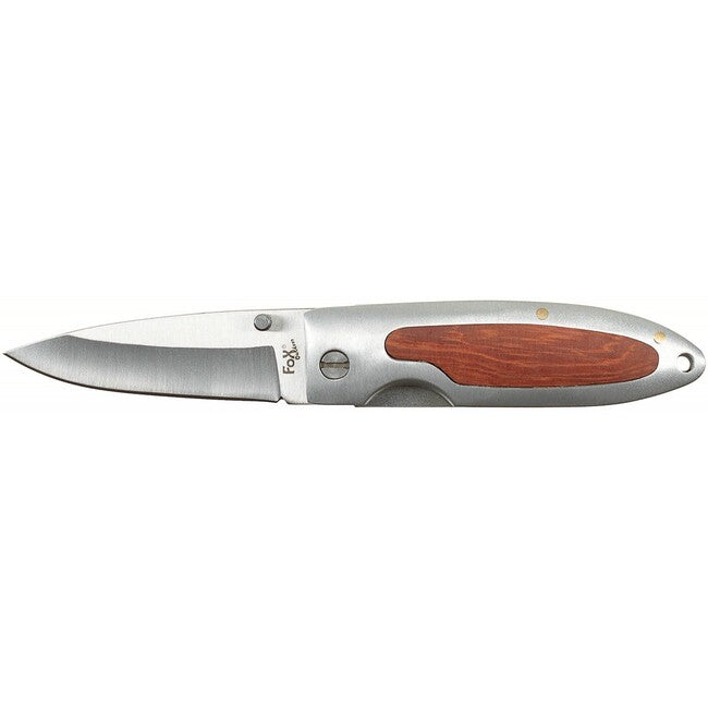 Fox Outdoor Jack нож едноръчен, сребрист, дървена вложка