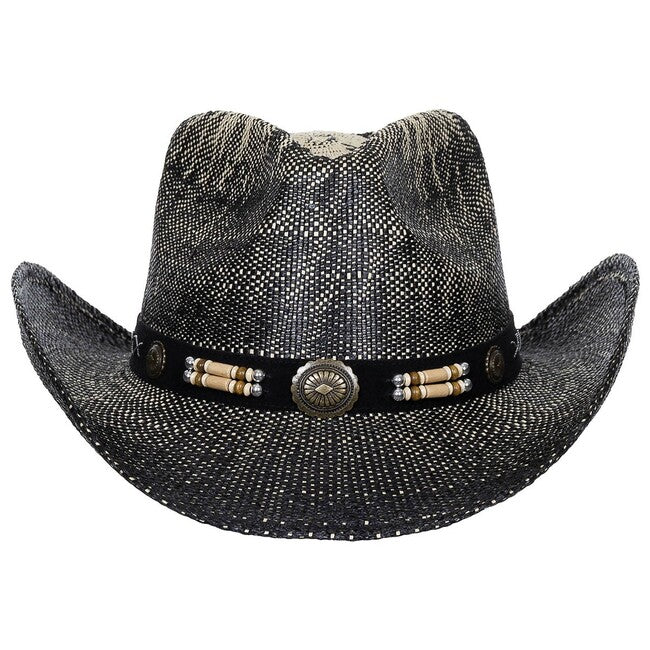Fox Outdoor Texas сламен шапка с лента за шапка, черно-кафяв