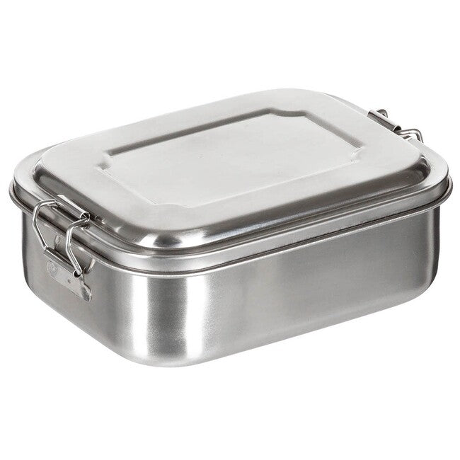 Fox Outdoor неръждаема кутия за обяд от стомана, прибл. 16 x 13 x 6,2 см