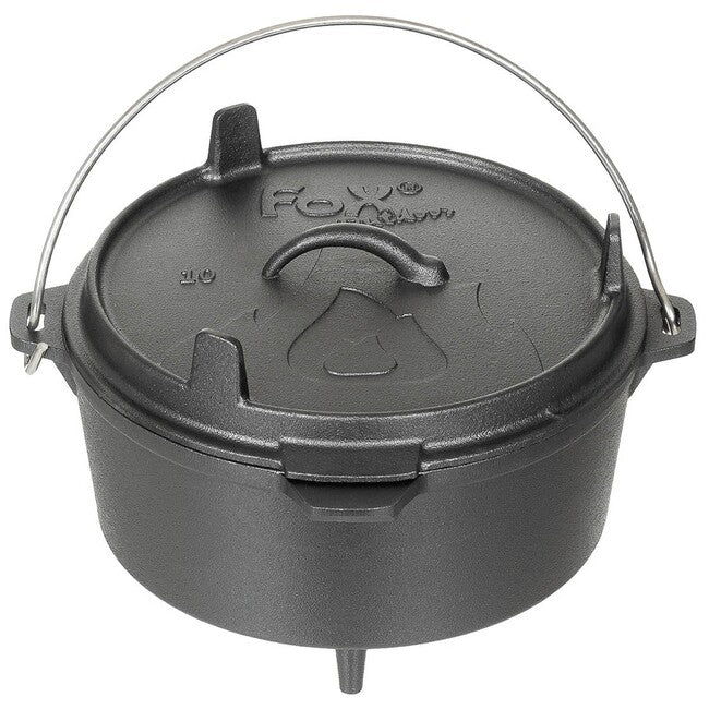 Fox Outdoor холандска чугунена тенджера за огън, прибл. 3,8 л